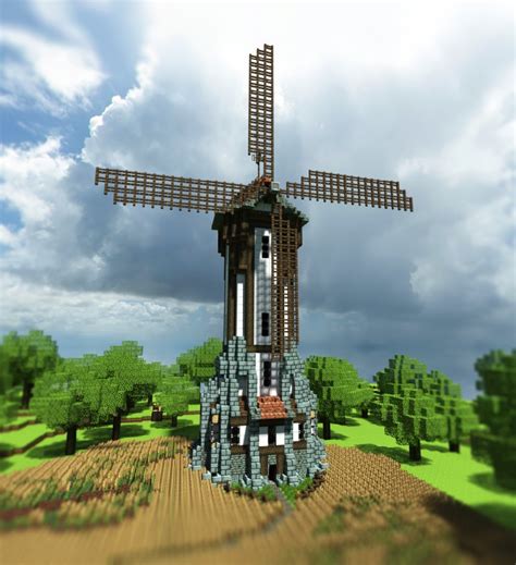 windmill minecraft|medieval minecraft windmill.